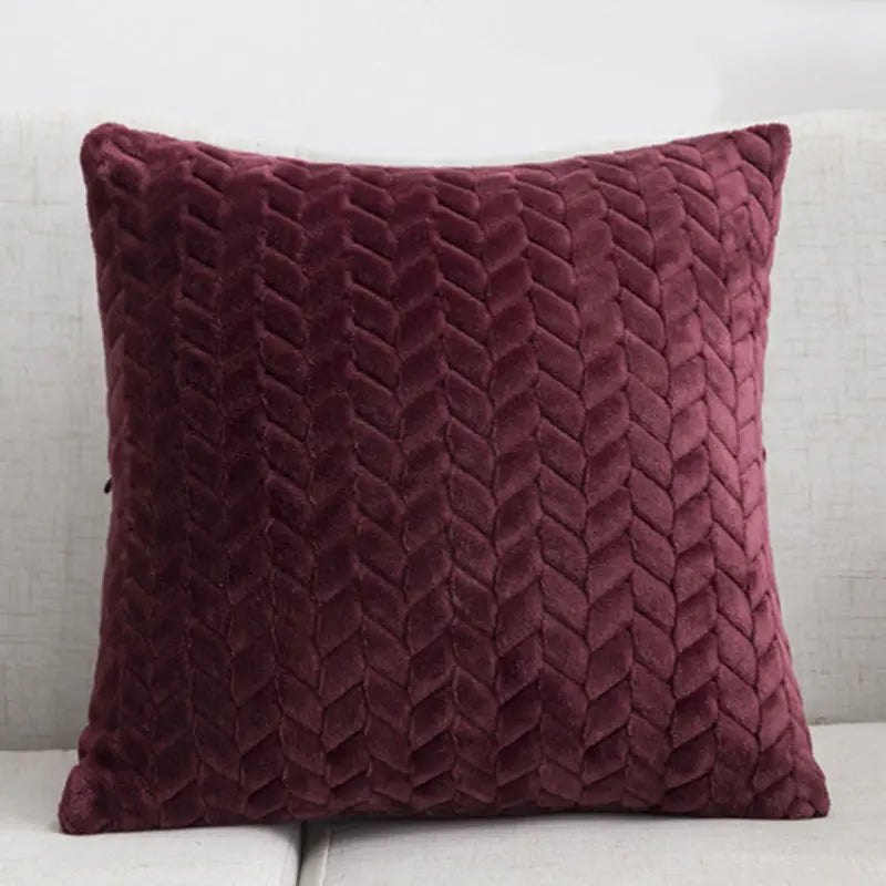Flannel Solid Color Throw Pillow Cover Trekk&Cover