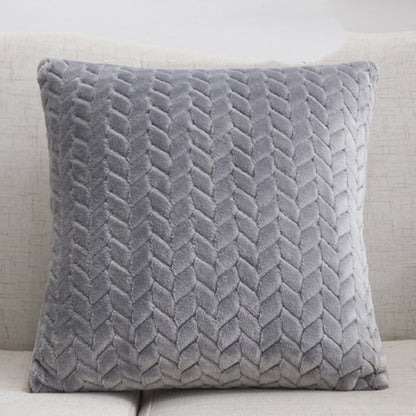Flannel Solid Color Throw Pillow Cover