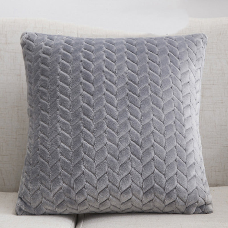 Flannel Solid Color Throw Pillow Cover