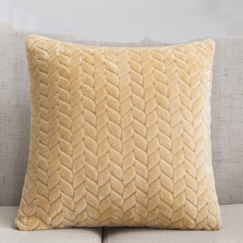 Flannel Solid Color Throw Pillow Cover