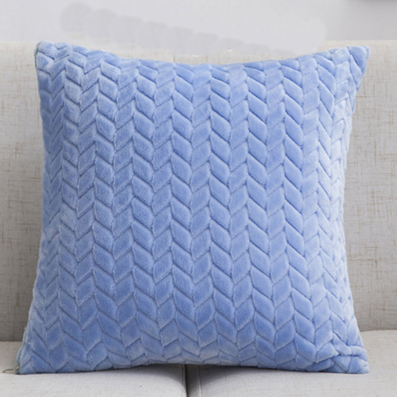 Flannel Solid Color Throw Pillow Cover