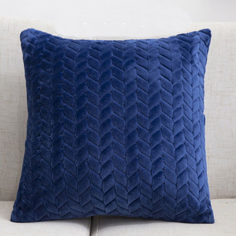 Flannel Solid Color Throw Pillow Cover