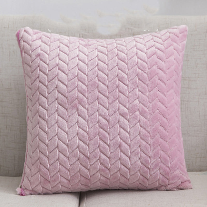 Flannel Solid Color Throw Pillow Cover