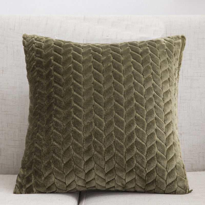 Flannel Solid Color Throw Pillow Cover