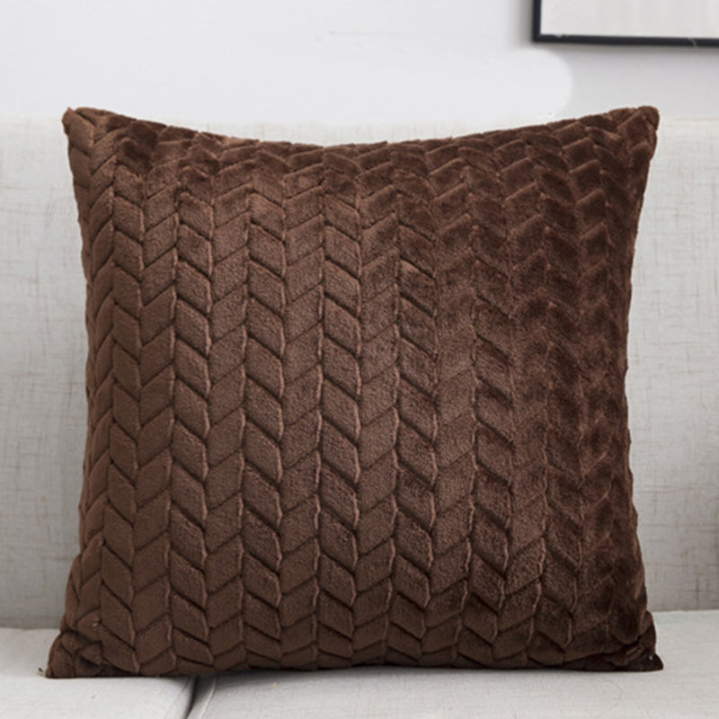 Flannel Solid Color Throw Pillow Cover