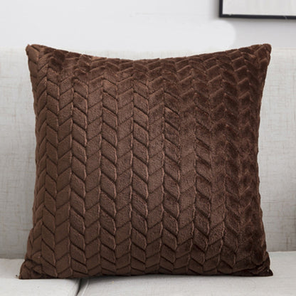Flannel Solid Color Throw Pillow Cover