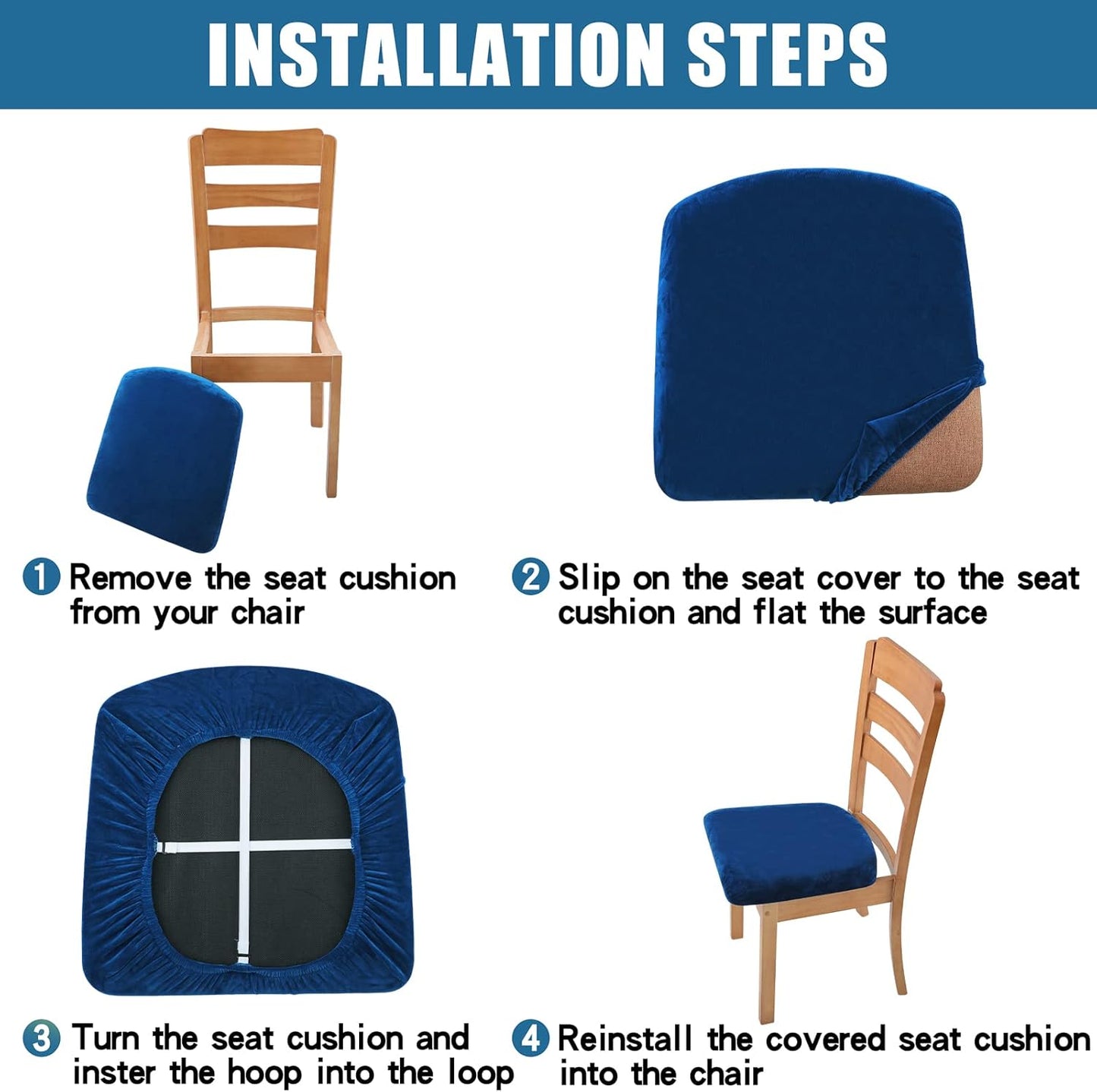 Lune - Soft Elastic Chair Seat Cover