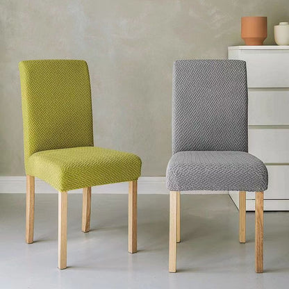 Long Plaid Jacquard Club Chair Cover