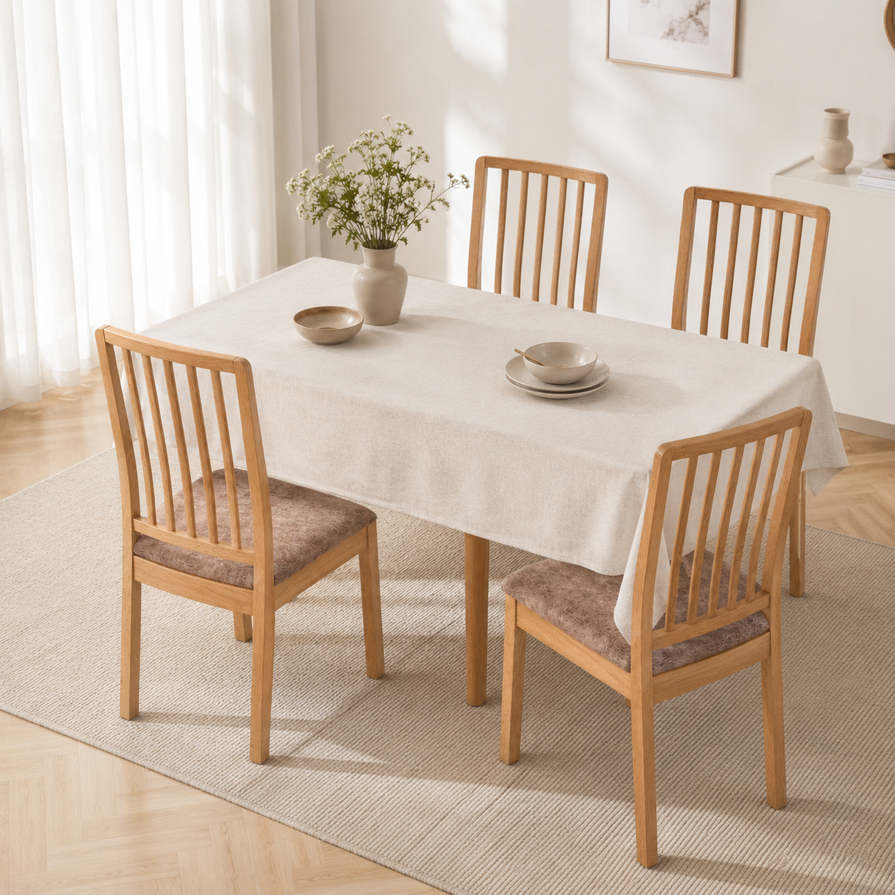 Alv - Rustic pattern Buckle Chair Seat Cover