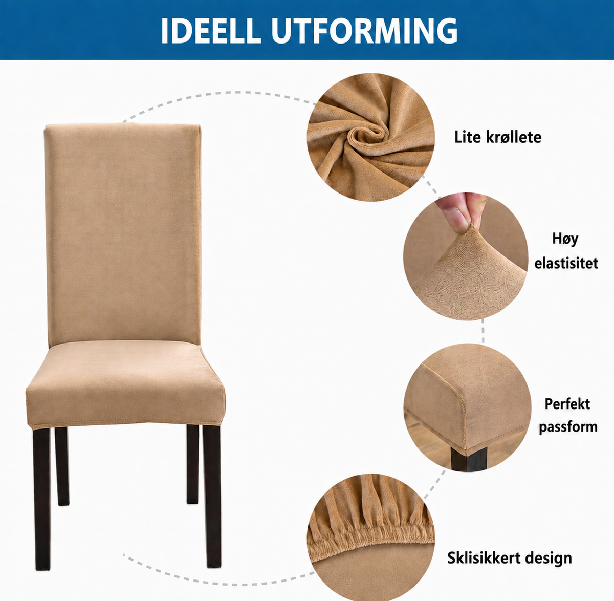 Fjorgyn - Soft Elastic Velvet Chair Cover