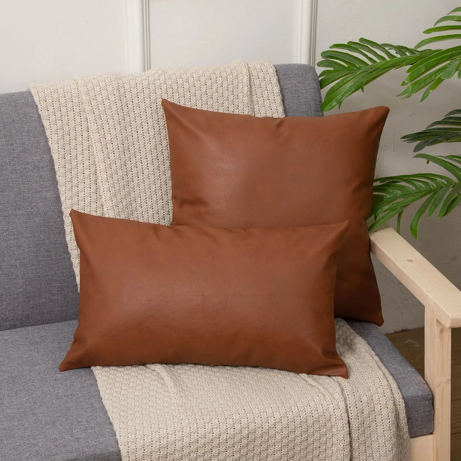 Leather Cushion Pillow Cover Trekk&Cover