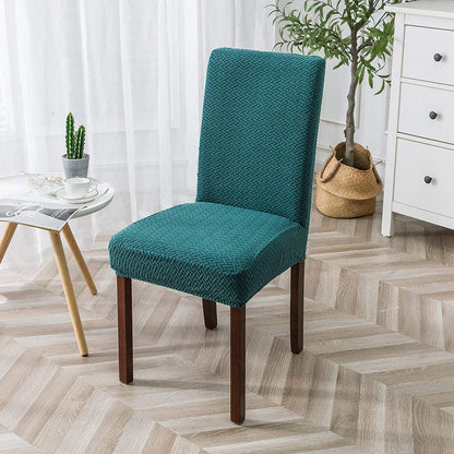 Long Plaid Jacquard Club Chair Cover